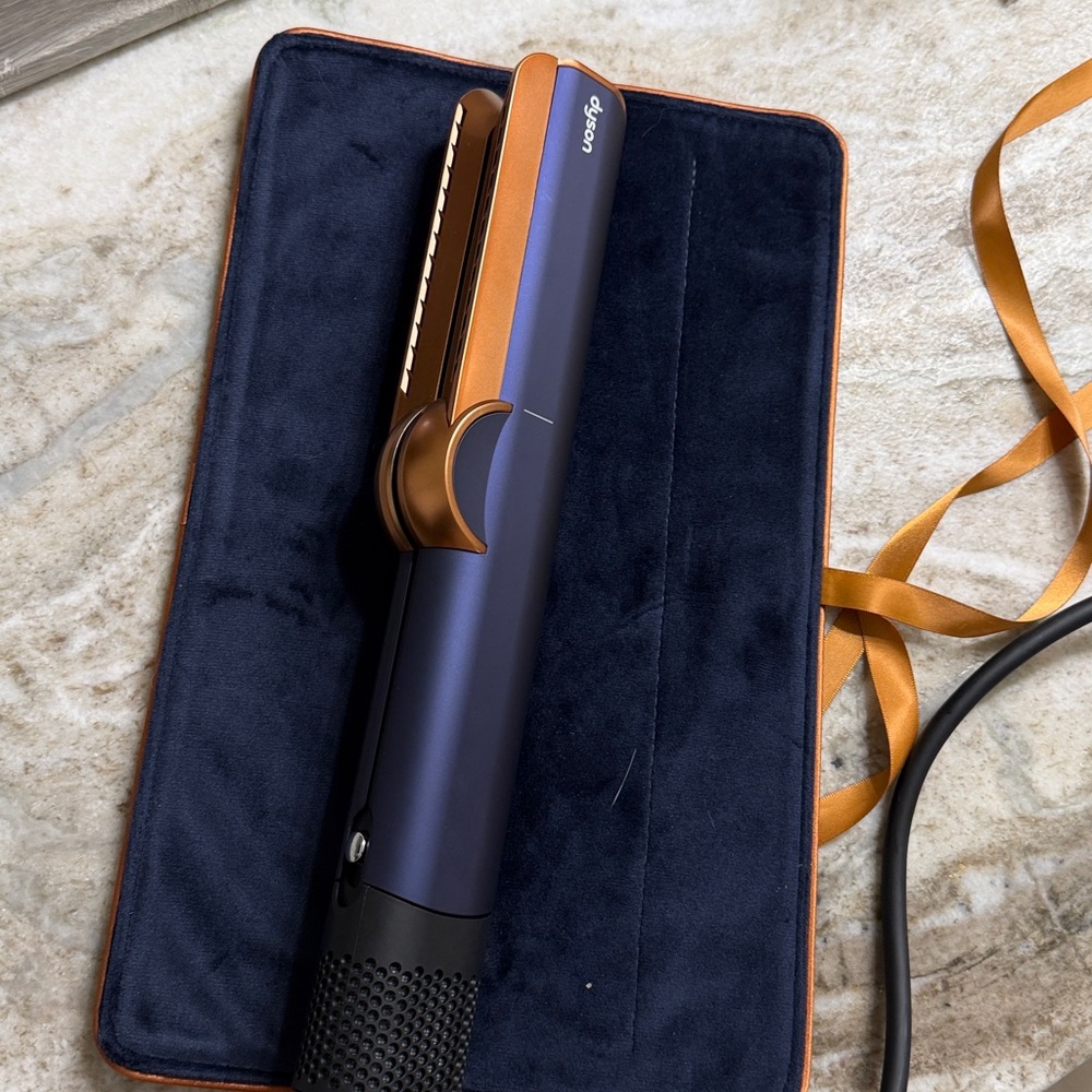 Dyson Air Straight Hair dryer and straightener Prussian Blue and copper Exc Cond
